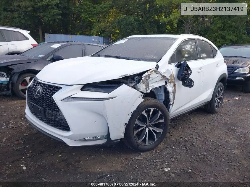 2017 Lexus Nx 200T F Sport VIN: JTJBARBZ3H2137419 Lot: 40178370