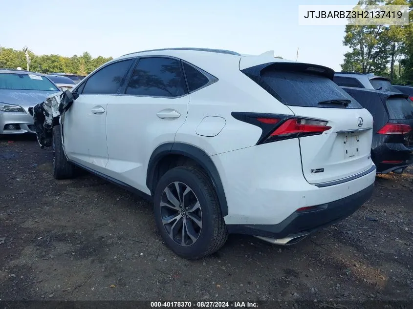 2017 Lexus Nx 200T F Sport VIN: JTJBARBZ3H2137419 Lot: 40178370