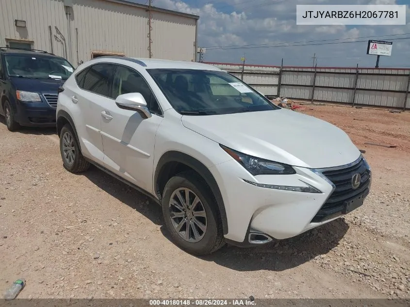 2017 Lexus Nx 200T/Base/F Sport VIN: JTJYARBZ6H2067781 Lot: 40180148