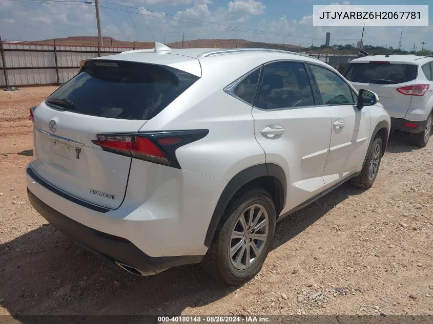 2017 Lexus Nx 200T/Base/F Sport VIN: JTJYARBZ6H2067781 Lot: 40180148