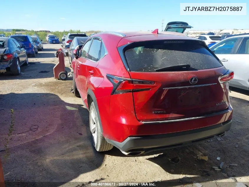 2017 Lexus Nx 200T VIN: JTJYARBZ7H2075887 Lot: 40196673