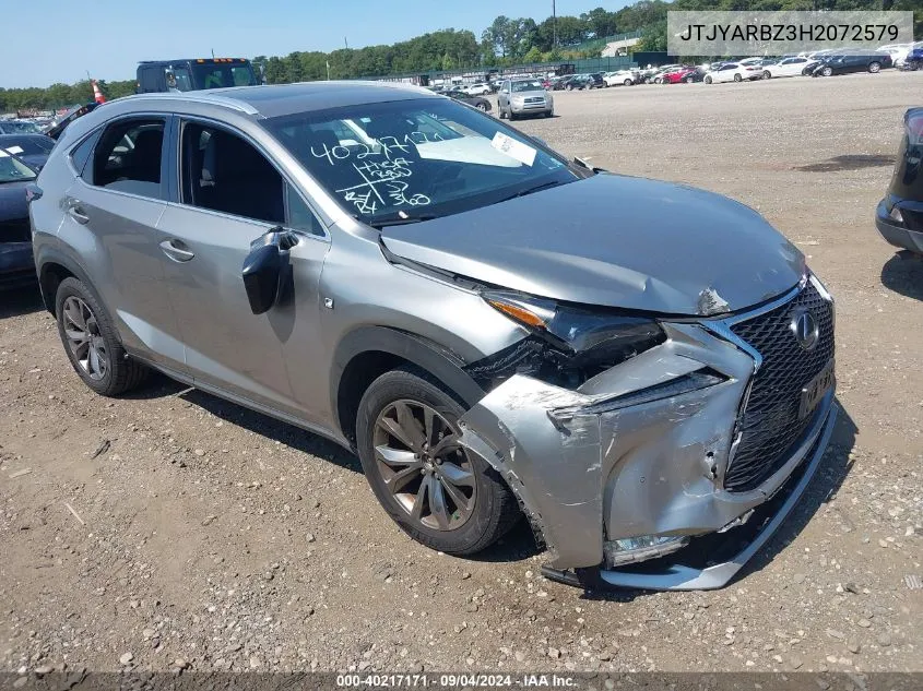 2017 Lexus Nx 200T F Sport VIN: JTJYARBZ3H2072579 Lot: 40217171