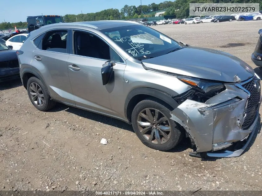 2017 Lexus Nx 200T F Sport VIN: JTJYARBZ3H2072579 Lot: 40217171