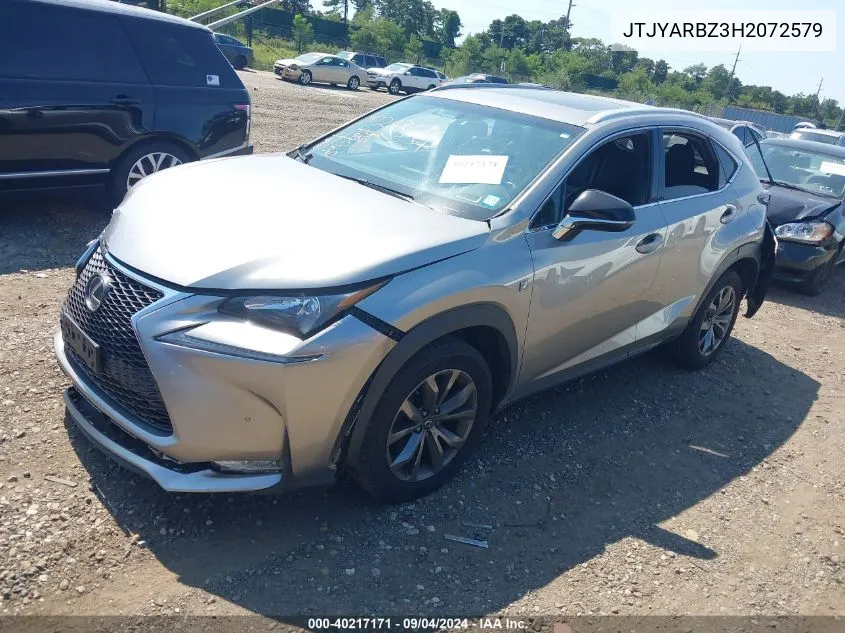 JTJYARBZ3H2072579 2017 Lexus Nx 200T F Sport