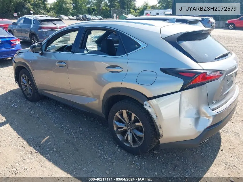 2017 Lexus Nx 200T F Sport VIN: JTJYARBZ3H2072579 Lot: 40217171