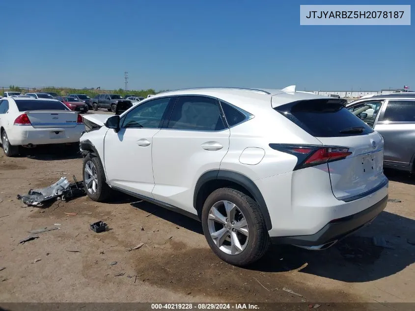 2017 Lexus Nx 200T VIN: JTJYARBZ5H2078187 Lot: 40219228