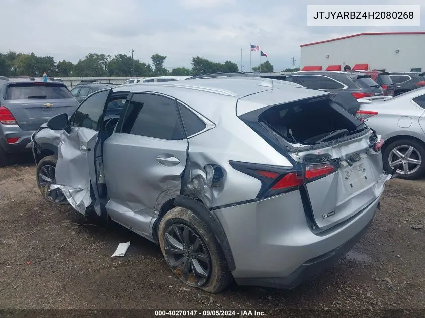 2017 Lexus Nx 200T 200T/Base/F Sport VIN: JTJYARBZ4H2080268 Lot: 40270147