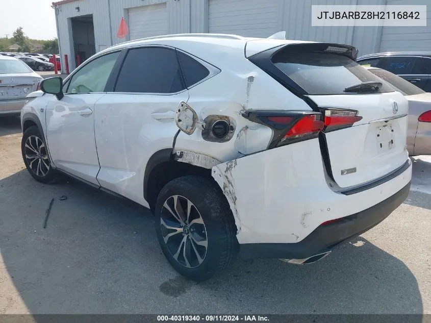 2017 Lexus Nx 200T F Sport VIN: JTJBARBZ8H2116842 Lot: 40319340