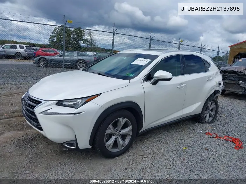 2017 Lexus Nx 200T VIN: JTJBARBZ2H2137895 Lot: 40326812