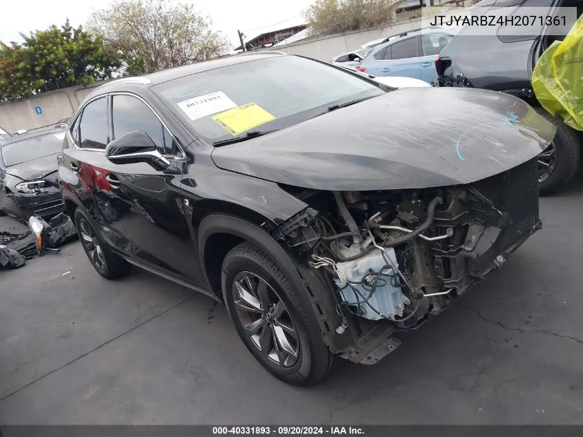 2017 Lexus Nx 200T F Sport VIN: JTJYARBZ4H2071361 Lot: 40331893