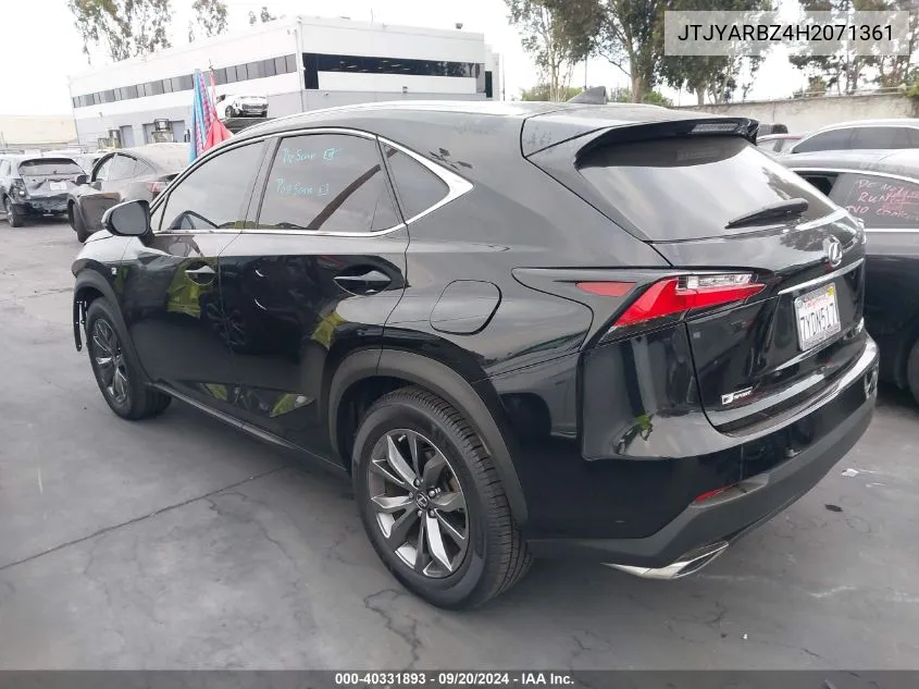 2017 Lexus Nx 200T F Sport VIN: JTJYARBZ4H2071361 Lot: 40331893