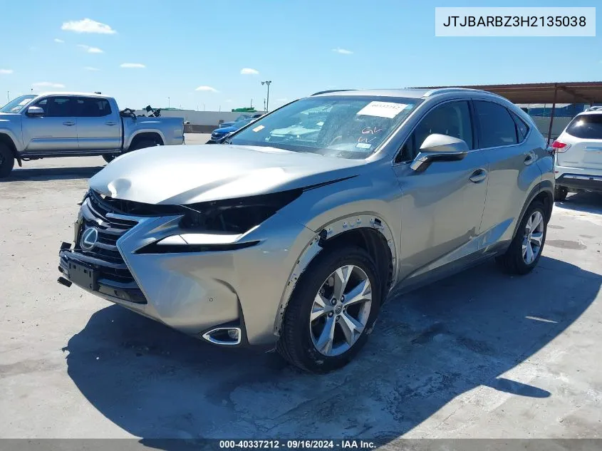 JTJBARBZ3H2135038 2017 Lexus Nx 200T