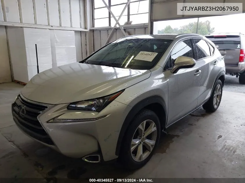 2017 Lexus Nx 200T 200T/Base/F Sport VIN: JTJYARBZ3H2067950 Lot: 40345527