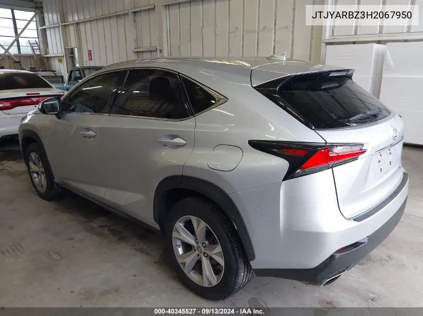 2017 Lexus Nx 200T 200T/Base/F Sport VIN: JTJYARBZ3H2067950 Lot: 40345527