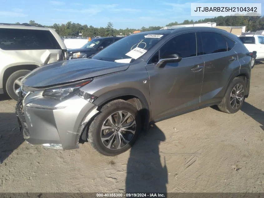 JTJBARBZ5H2104342 2017 Lexus Nx 200T F Sport