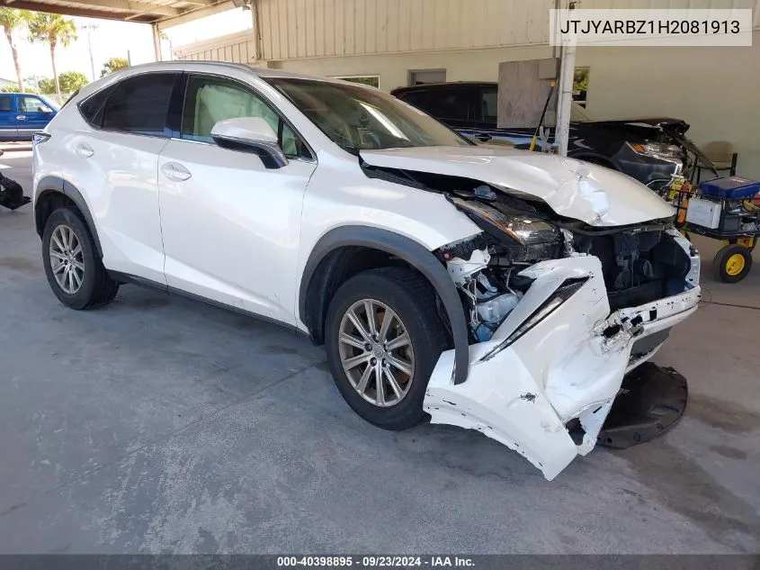 2017 Lexus Nx 200T/Base/F Sport VIN: JTJYARBZ1H2081913 Lot: 40398895