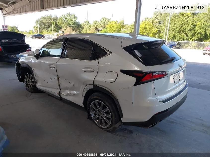 2017 Lexus Nx 200T/Base/F Sport VIN: JTJYARBZ1H2081913 Lot: 40398895