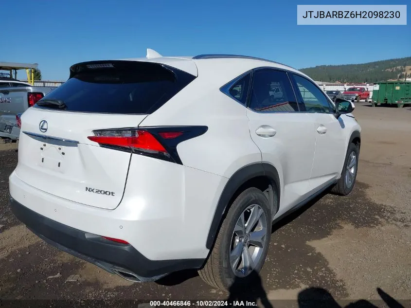 2017 Lexus Nx 200T VIN: JTJBARBZ6H2098230 Lot: 40466846