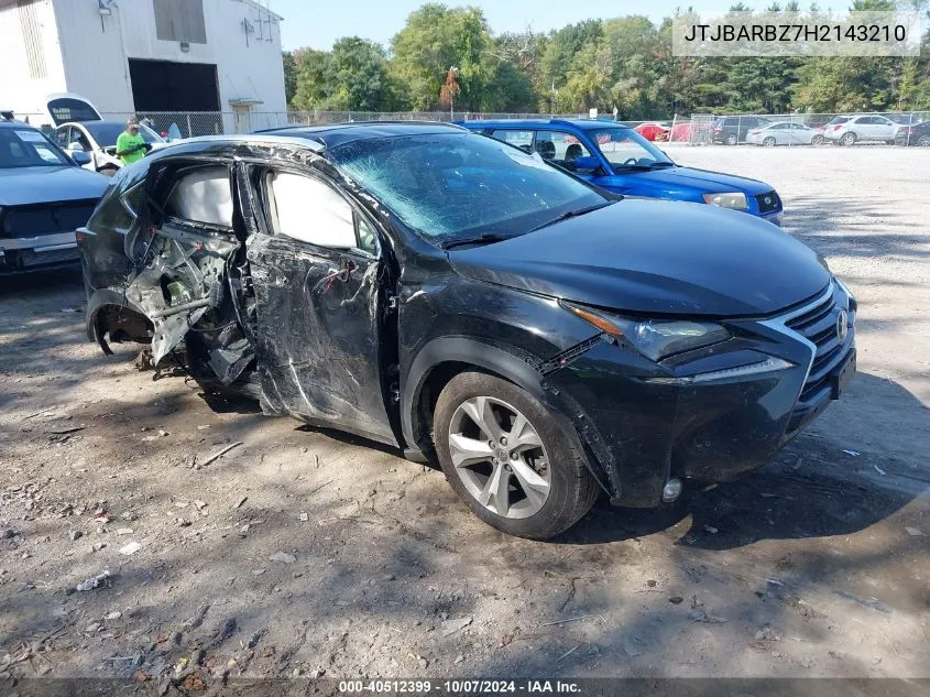 2017 Lexus Nx 200T VIN: JTJBARBZ7H2143210 Lot: 40512399