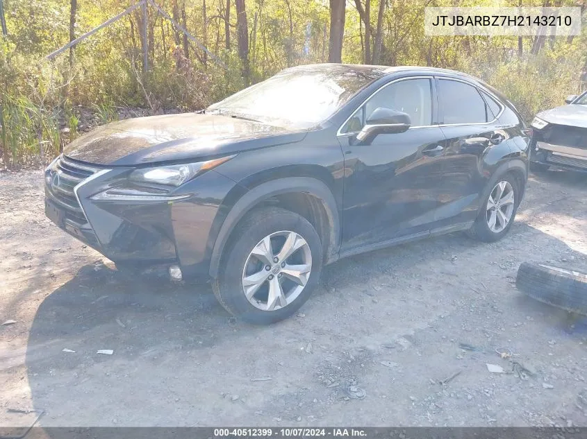 2017 Lexus Nx 200T VIN: JTJBARBZ7H2143210 Lot: 40512399