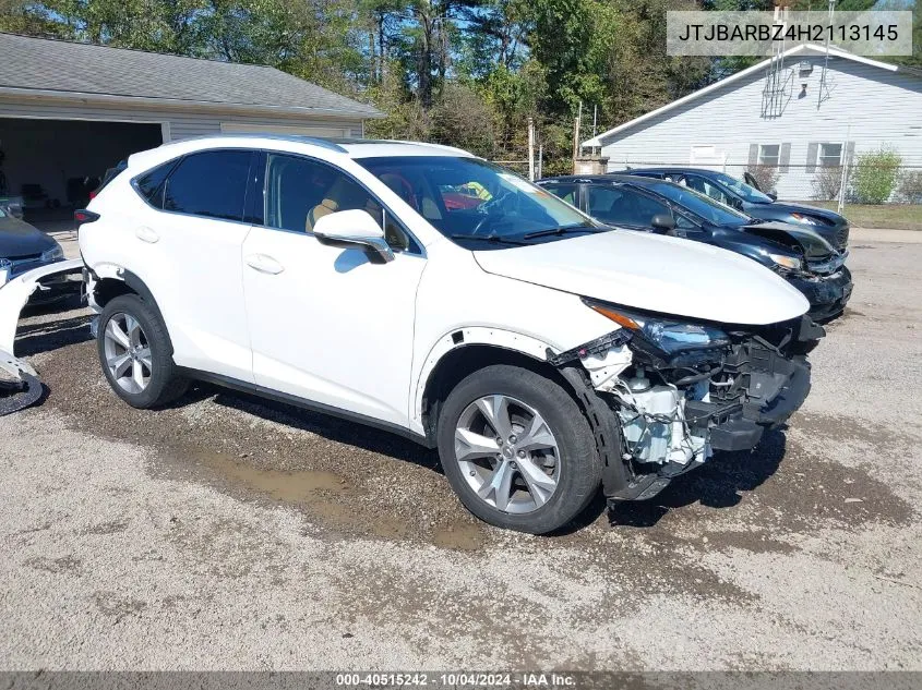 2017 Lexus Nx 200T VIN: JTJBARBZ4H2113145 Lot: 40515242