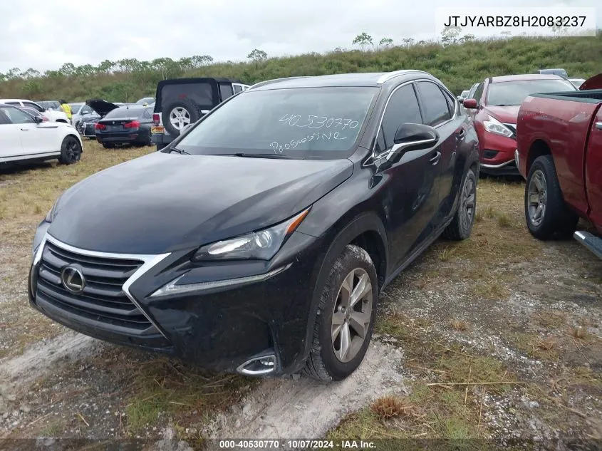 2017 Lexus Nx 200T/Base/F Sport VIN: JTJYARBZ8H2083237 Lot: 40530770