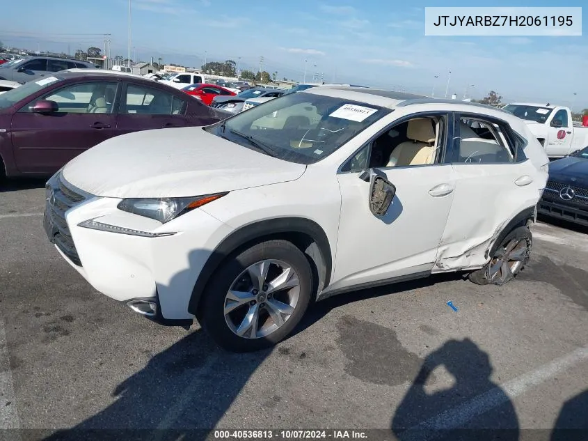 2017 Lexus Nx 200T VIN: JTJYARBZ7H2061195 Lot: 40536813