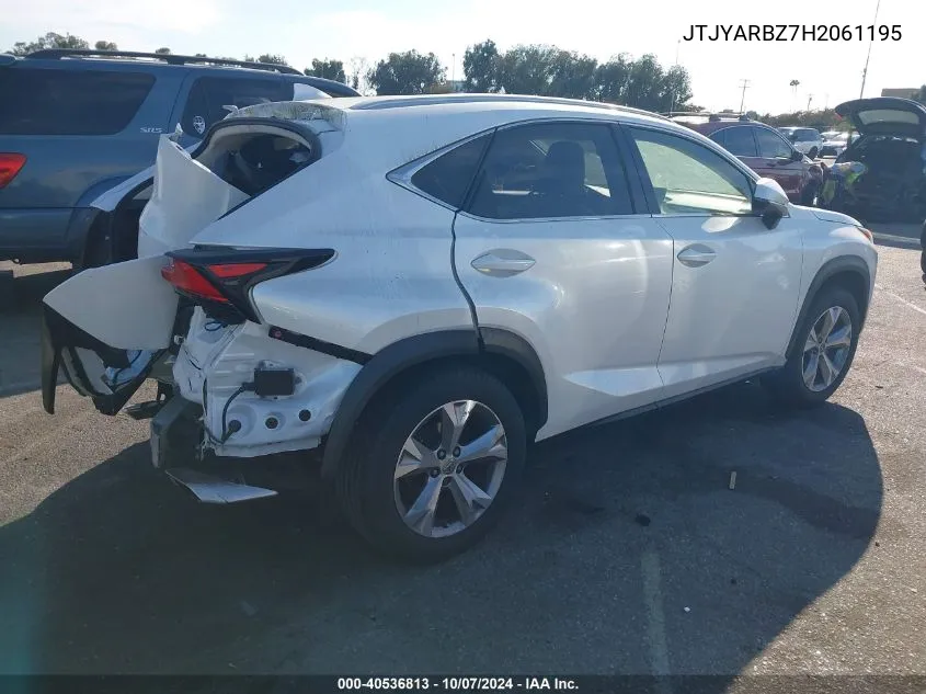 2017 Lexus Nx 200T VIN: JTJYARBZ7H2061195 Lot: 40536813