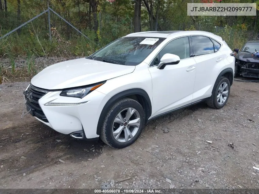 2017 Lexus Nx 200T VIN: JTJBARBZ2H2099777 Lot: 40556078