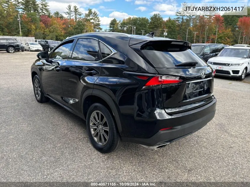 2017 Lexus Nx 200T/Base/F Sport VIN: JTJYARBZXH2061417 Lot: 40571155