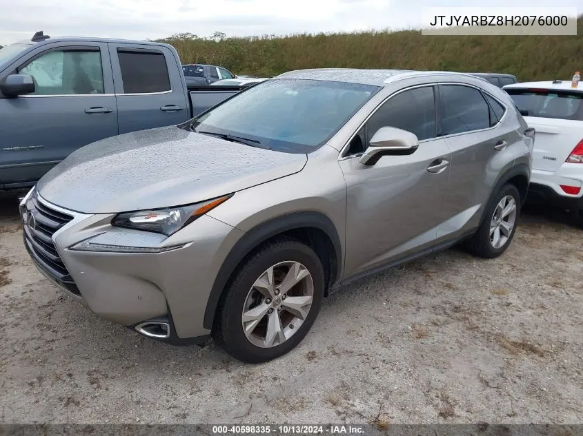 2017 Lexus Nx 200T VIN: JTJYARBZ8H2076000 Lot: 40598335