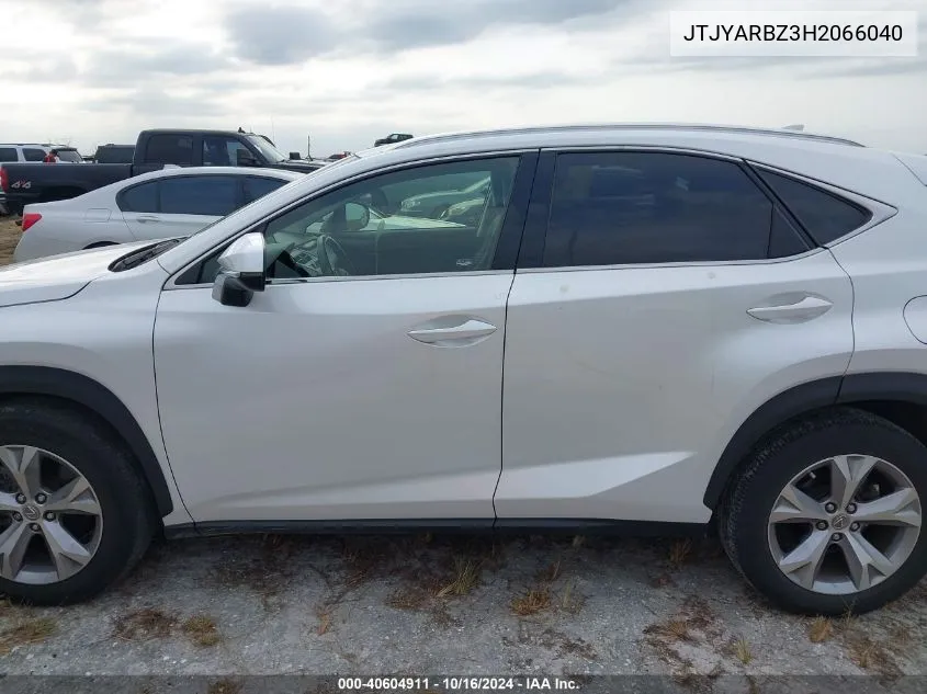 2017 Lexus Nx 200T VIN: JTJYARBZ3H2066040 Lot: 40604911