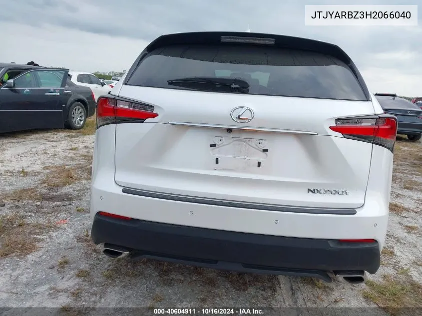 2017 Lexus Nx 200T VIN: JTJYARBZ3H2066040 Lot: 40604911