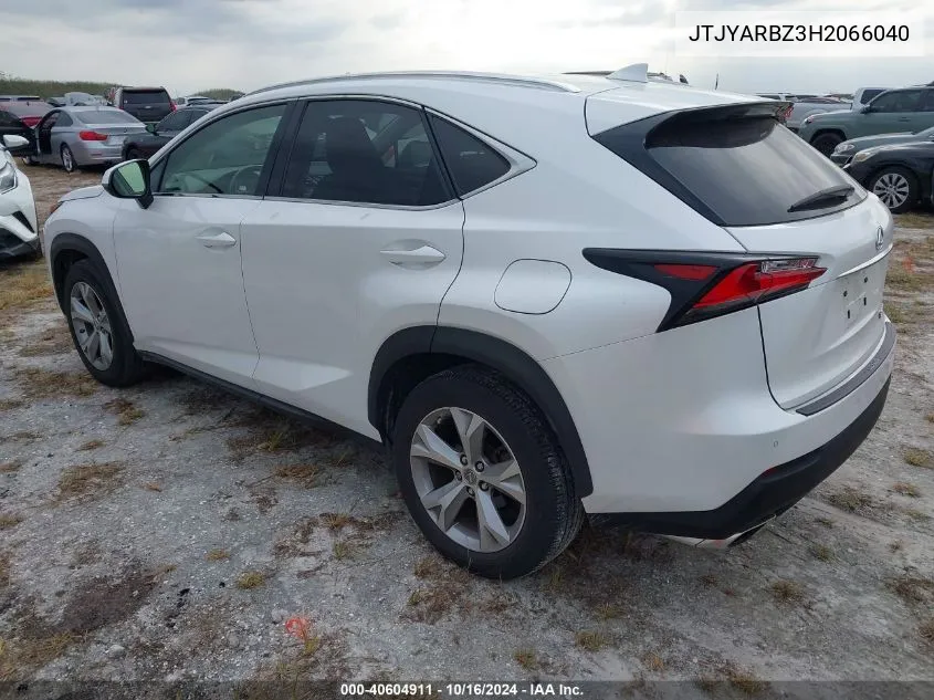 2017 Lexus Nx 200T VIN: JTJYARBZ3H2066040 Lot: 40604911