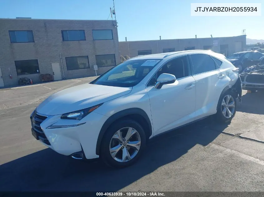 2017 Lexus Nx 200T VIN: JTJYARBZ0H2055934 Lot: 40633939