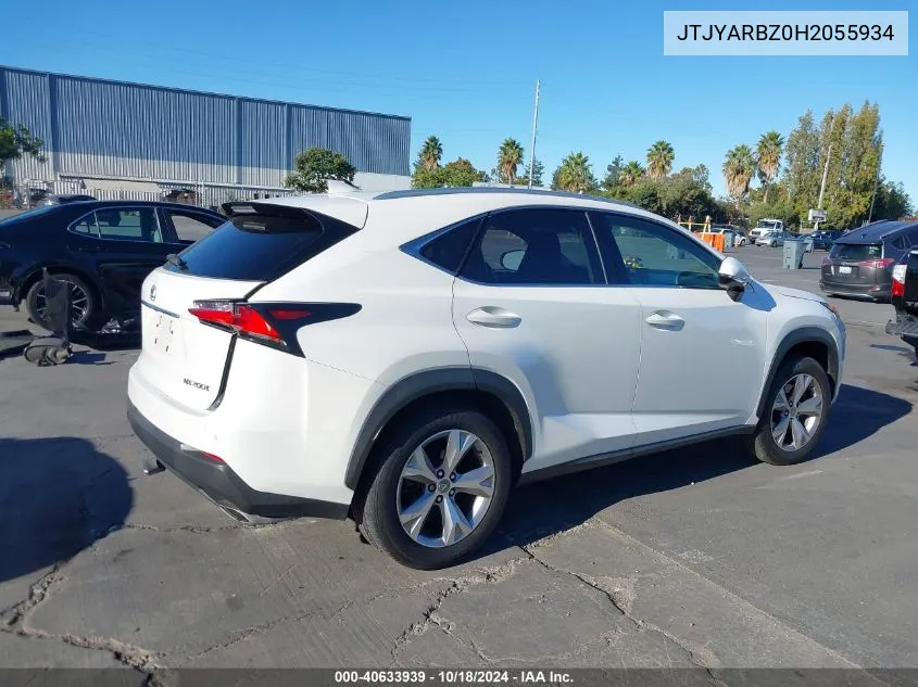 2017 Lexus Nx 200T VIN: JTJYARBZ0H2055934 Lot: 40633939