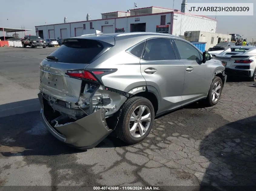 2017 Lexus Nx 200T VIN: JTJYARBZ3H2080309 Lot: 40743698