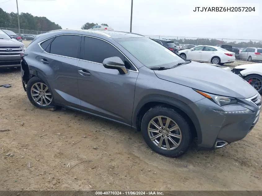 2017 Lexus Nx 200T VIN: JTJYARBZ6H2057204 Lot: 40770324