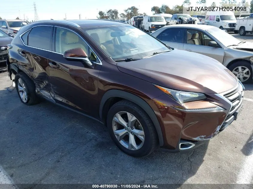 2017 Lexus Nx 200T VIN: JTJYARBZ7H2054098 Lot: 40790030