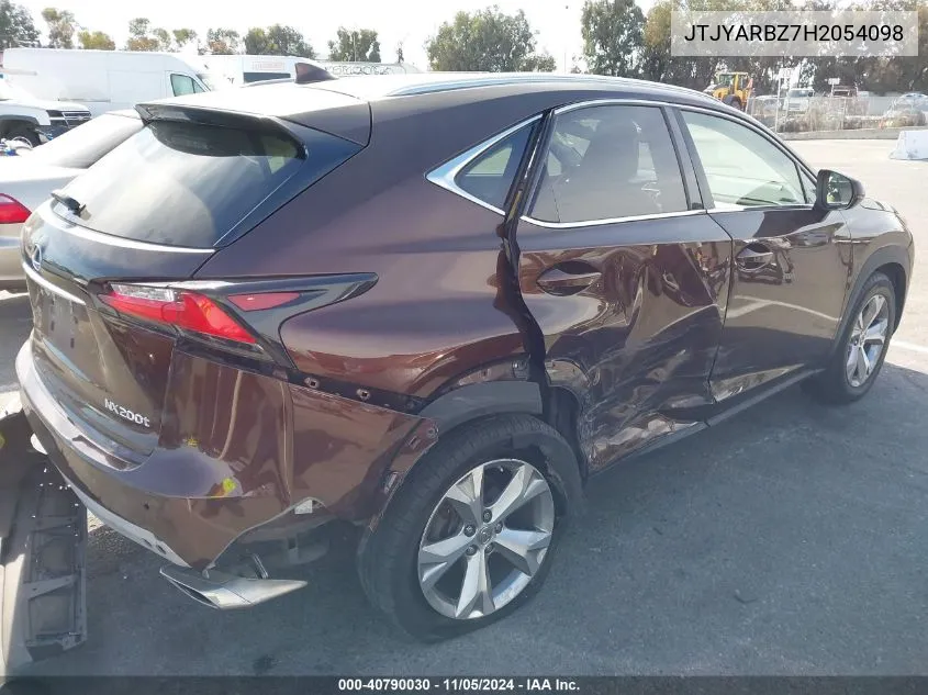 2017 Lexus Nx 200T VIN: JTJYARBZ7H2054098 Lot: 40790030