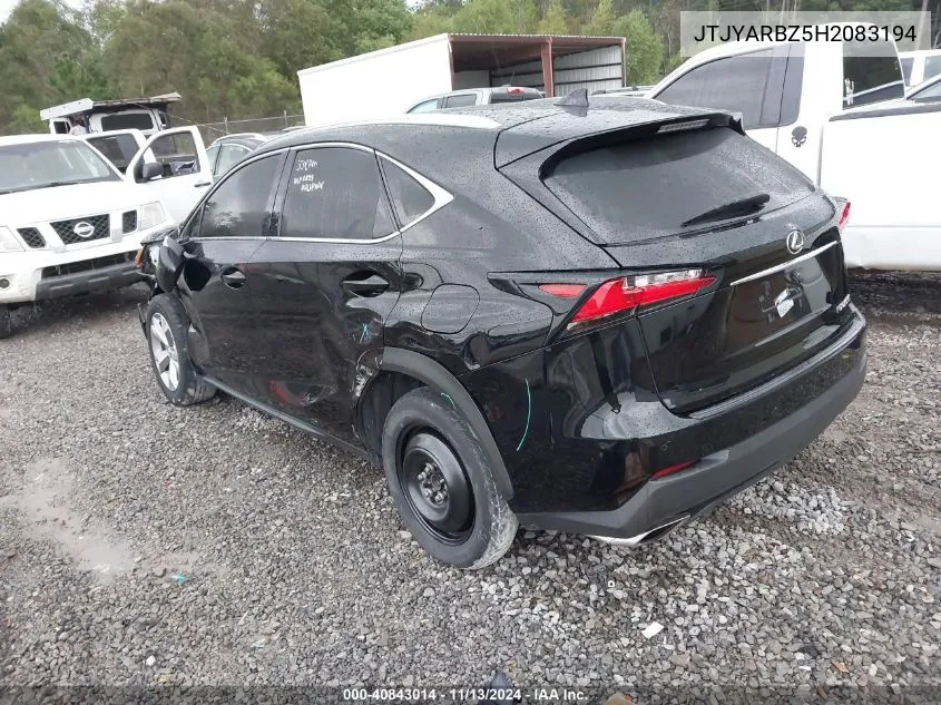 2017 Lexus Nx 200T VIN: JTJYARBZ5H2083194 Lot: 40843014