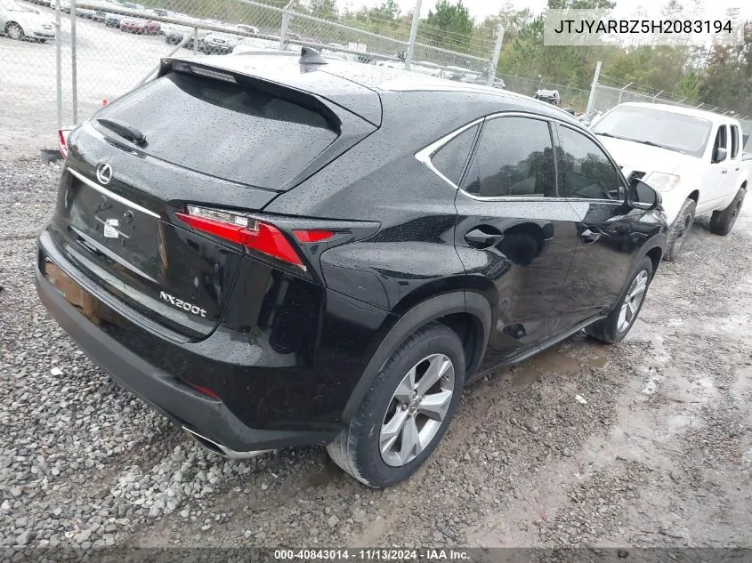 2017 Lexus Nx 200T VIN: JTJYARBZ5H2083194 Lot: 40843014