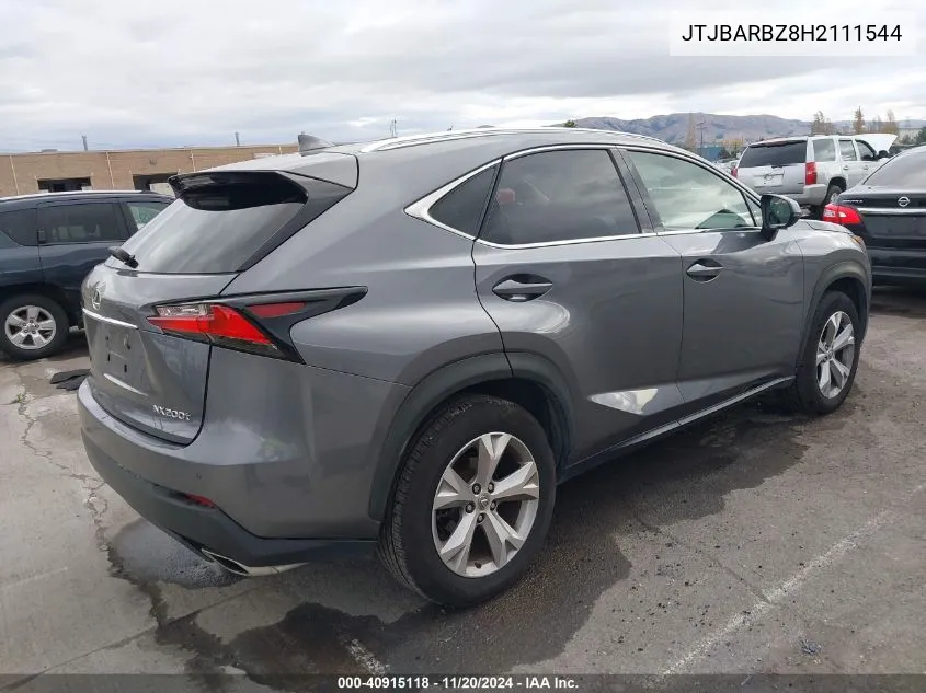 2017 Lexus Nx 200T VIN: JTJBARBZ8H2111544 Lot: 40915118