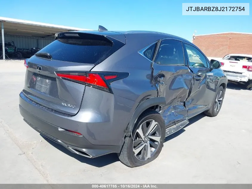 2018 Lexus Nx 300 VIN: JTJBARBZ8J2172754 Lot: 40617785