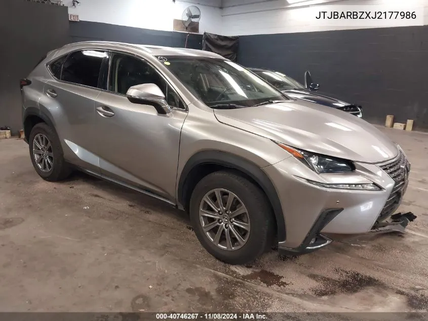 2018 Lexus Nx 300 VIN: JTJBARBZXJ2177986 Lot: 40746267