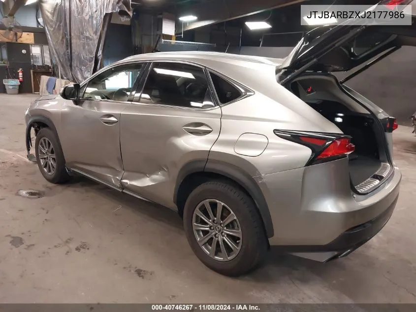 2018 Lexus Nx 300 VIN: JTJBARBZXJ2177986 Lot: 40746267