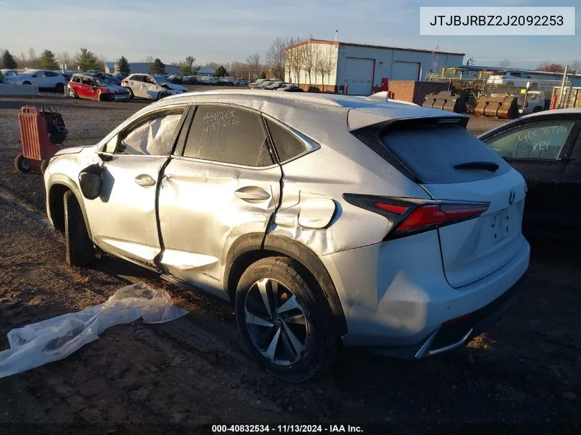 2018 Lexus Nx 300H VIN: JTJBJRBZ2J2092253 Lot: 40832534