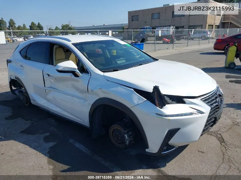 JTJBJRBZ3K2115993 2019 Lexus Nx 300H