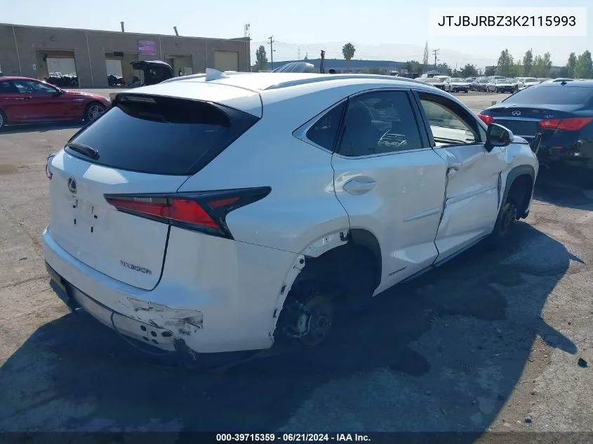 2019 Lexus Nx 300H VIN: JTJBJRBZ3K2115993 Lot: 39715359