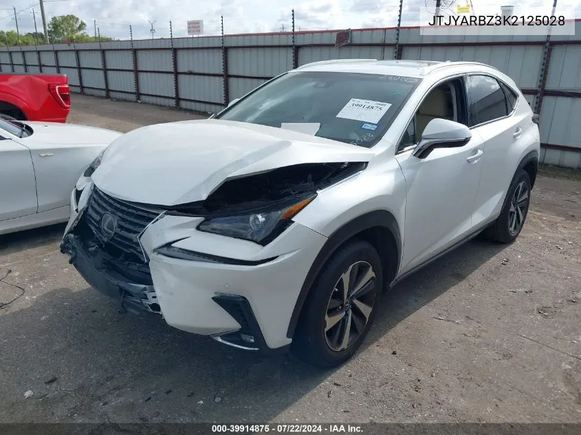 2019 Lexus Nx 300 VIN: JTJYARBZ3K2125028 Lot: 39914875